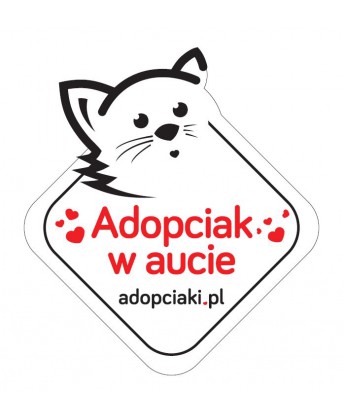 Naklejka samochodowa adopciak w aucie - kot