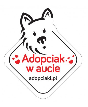 Naklejka samochodowa adopciak w aucie - pies