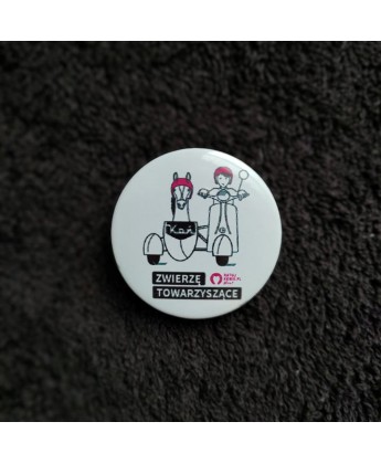 Przypinka KOŃ - ZWIERZĘ TOWARZYSZĄCE - 37 mm Przypinka KOŃ - ZWIERZĘ TOWARZYSZĄCE - 37 mm