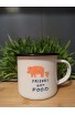Kubek metalowy Viva!  FRIENDS NOT FOOD  (300 ml)