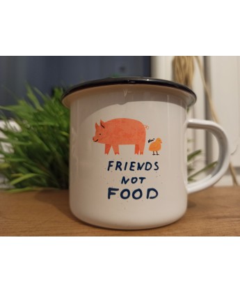 Kubek metalowy Viva!  FRIENDS NOT FOOD  (300 ml)