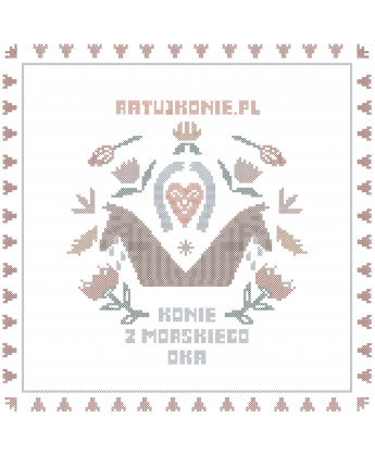 Wzór do haftu krzyżykowego: motyw Konie z Morskiego Oka