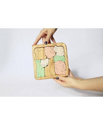 Drewniane puzzle dla dzieci „Psy”